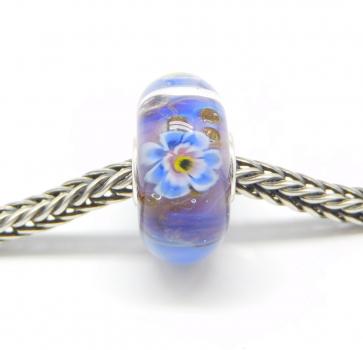Violet Blue Flower Monroe - Elfbeads Glas - Originalfoto